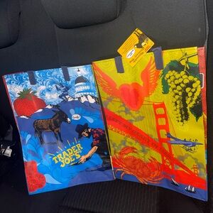 2 Colorful Reusable Tote Bags